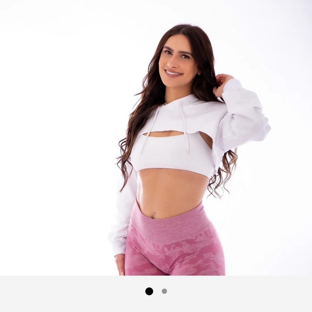 White cropped hoodie